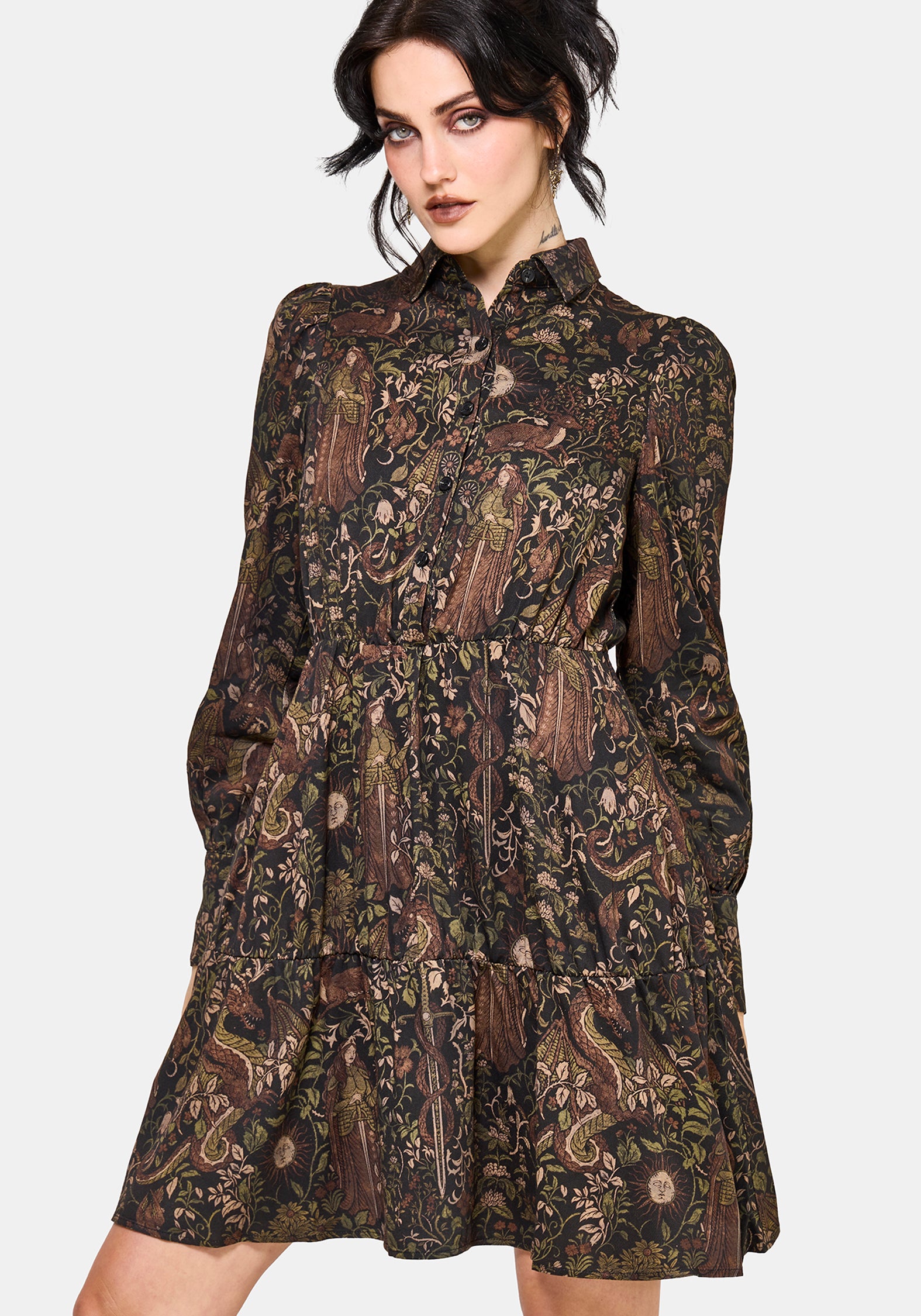 DR5154_HAUNTMEDIVALPRINTMINISHIRTDRESS_1