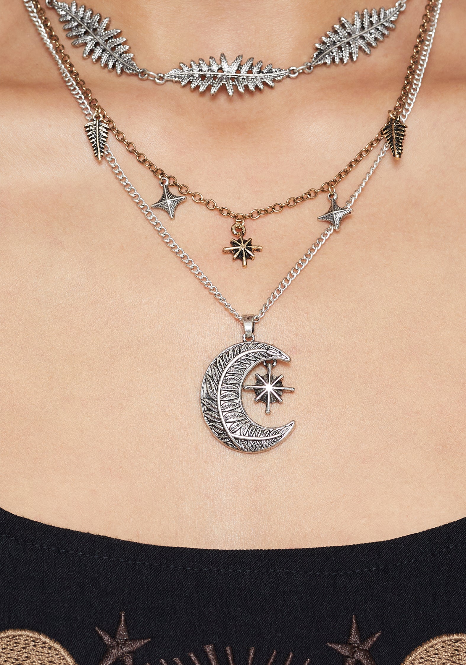 JE4375ABELLONAMOONFERNLAYEREDCHARMNECKLACE53472